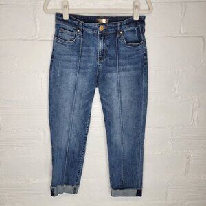 Kut From The Kloth Women's Size 8 Jeans Amy Crop Straight Leg Cuffed
